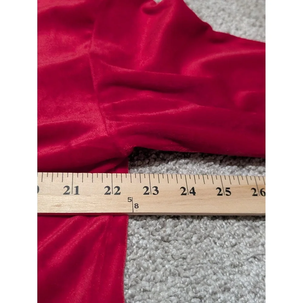 Juicy Couture Velour Tracksuit Set Red Rhinestone Crewneck Sweatshirt Pants‎ L - Picture 6 of 14